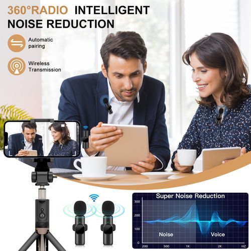 Genera TiLECC Wireless Lavalier Microphone Portable Audio Video Recording Mini Mic For IPhone