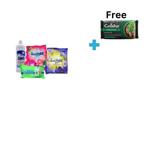 A Bundle of Sunlight Lavender Handwash 500gSunlight Yellow,Omo Bleach 700ml,Geisha Lemon &Honey . 200G
