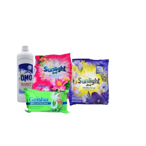 A Bundle of Sunlight Lavender Handwash 500gSunlight Yellow,Omo Bleach 700ml,Geisha Lemon &Honey . 200G