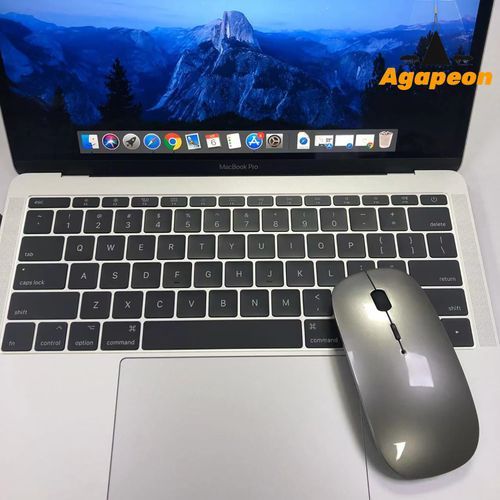 Agapeon Bluetooth + 2.4G Dual-mode Rechargeable Wireless LED Mouse - Grey
