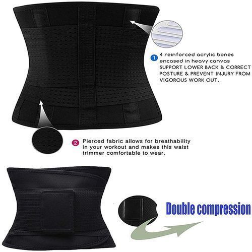 Waist Trainer Belt Waist Cincher Trimmer - Sport Girdle Belt - Black