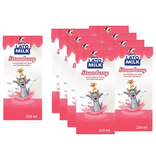 Lato Milk Pack of 12 Strawberry Flavored Milk - 250ml