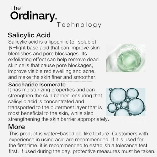 The Ordinary Salicylic Acid 2% Solution Facial Essence Treatment Acne Prone Skin Serum For Face Remover Acne Pimple Mark