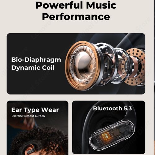 Lenovo XT60 Bluetooth Headset  Wireless  Headphones Black
