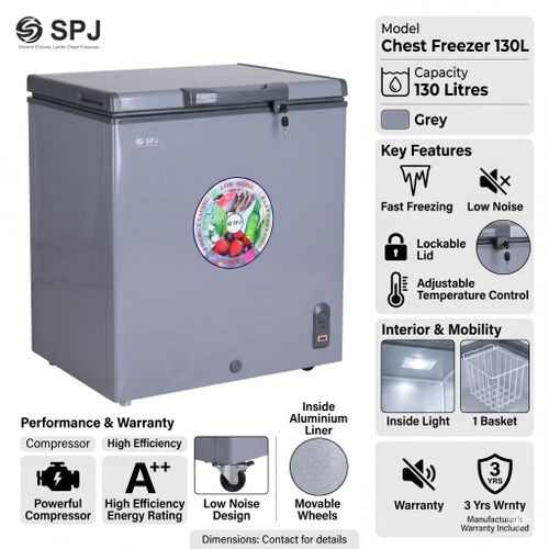 SPJ Deep Freezer CF-130SLW - Grey