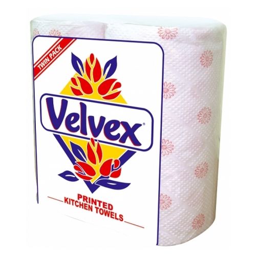 Velvex Kitchen Towel Printed Twin Pack