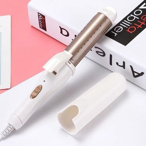 2 In 1 Hair Straightener Curling Iron-White&Gold.