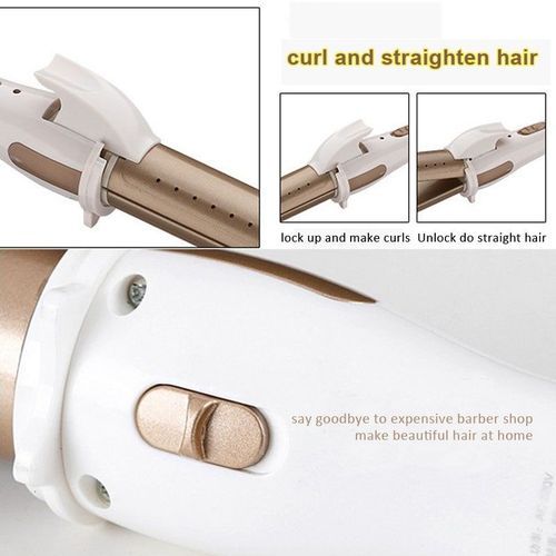 2 In 1 Hair Straightener Curling Iron-White&Gold.
