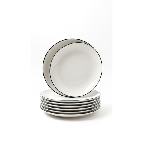 Sundabest 6 White Elegant Ceramic Cups - 6 Pcs