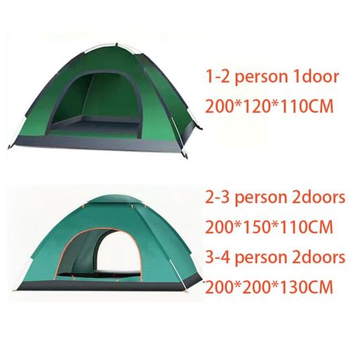 David Portable Family 1-4 Person Camping Tent Green