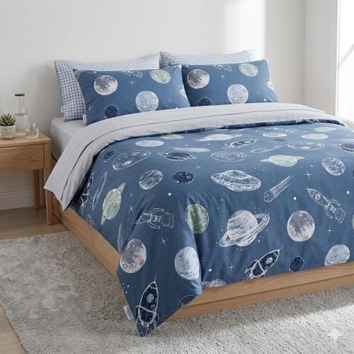 Grace Foam 5*6 Duvet Set, 1 Duvet ,1 Bedsheet & 2 Pillow Cases -Grey