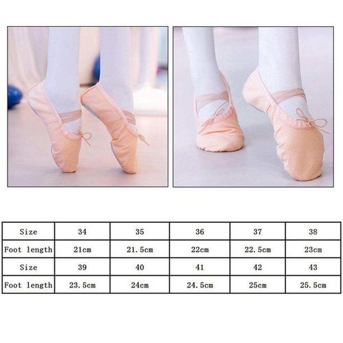 Girls Women Ballet Pointe Shoes Dance Slipper Flats Skin Tone 34