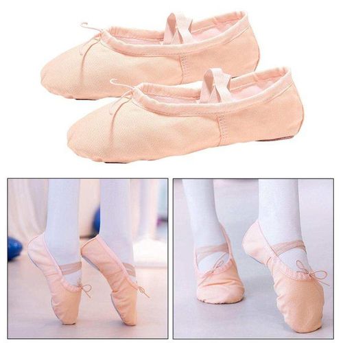 Girls Women Ballet Pointe Shoes Dance Slipper Flats Skin Tone 34