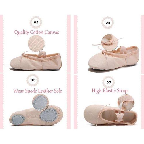 Girls Women Ballet Pointe Shoes Dance Slipper Flats Skin Tone 34