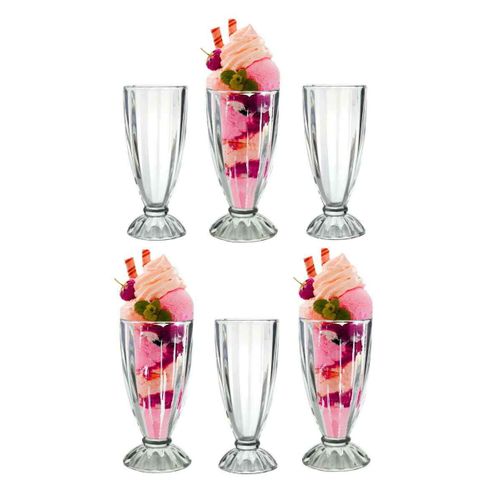 Sundabest Set of 6 milkshake/Ice-cream glasses