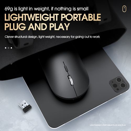 T-wolf Wireless Rechargeable Mouse 360Hours Long Battery Life