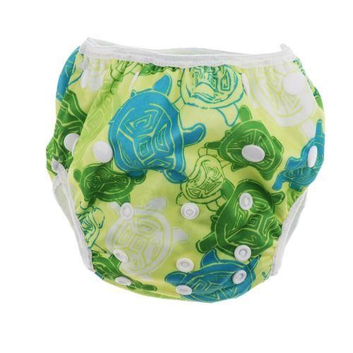 Swim Diaper Nappy Pants Reusable Adjustable For Infant Baby Tortoise