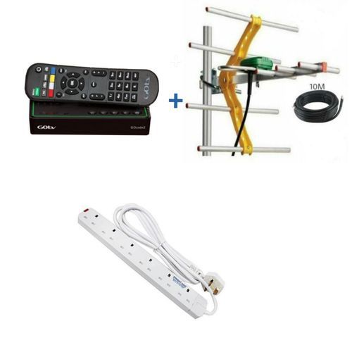 Gotv Decoder + Antenna + A Free Extension - Black