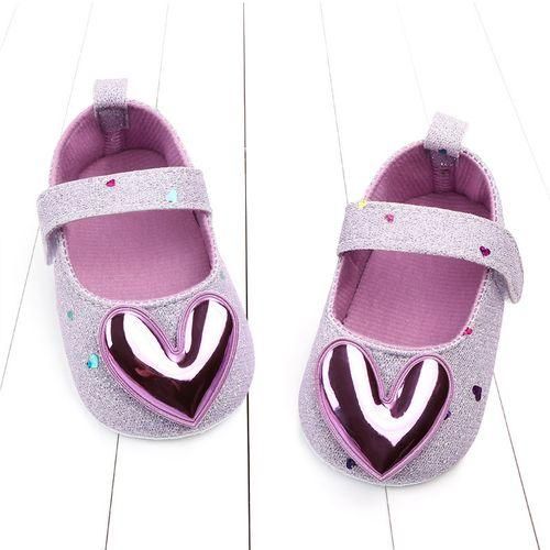 Girl Baby Sequins Love Princess Shoes  Purple