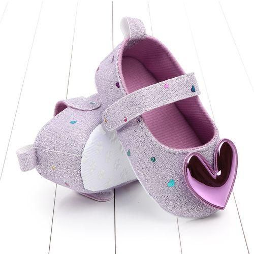 Girl Baby Sequins Love Princess Shoes  Purple