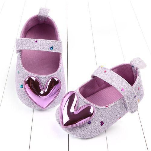 Girl Baby Sequins Love Princess Shoes  Purple