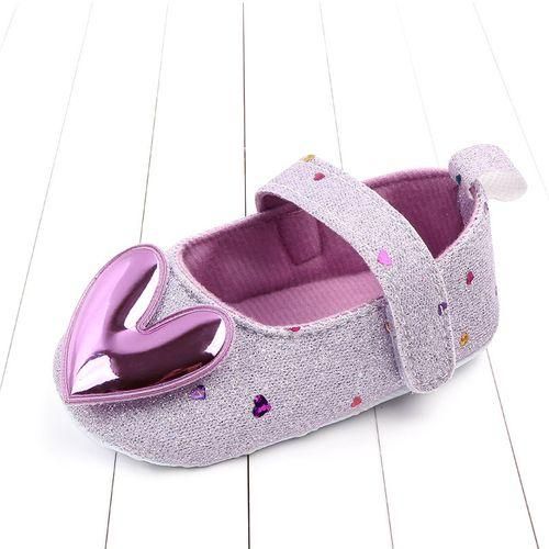 Girl Baby Sequins Love Princess Shoes  Purple