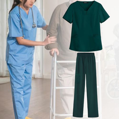 Hospital Nurse Costume With Pockets Stretch For XL Green