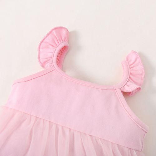 0-18months newborn baby girl princess dress summer romper headband-pink