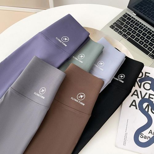 Shark Women's Summer New Five Point Flight Logo No Awkwardness Thread Bottom High Waist Slim Yoga
