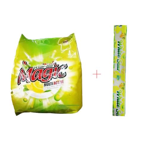 Magic The Ultimate Laundry Combo (Magic Detergent 500gms + White star 1kg Soap)