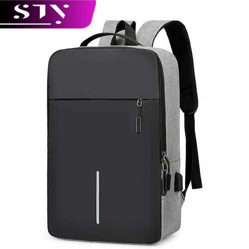 STY 15.6"Laptop Bag Men Backpack With USB Charging Jack Large Capacity Backpack Grey