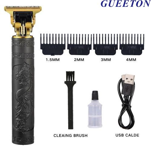 Rechargeable Metal Simple Style Hair Clipper Black