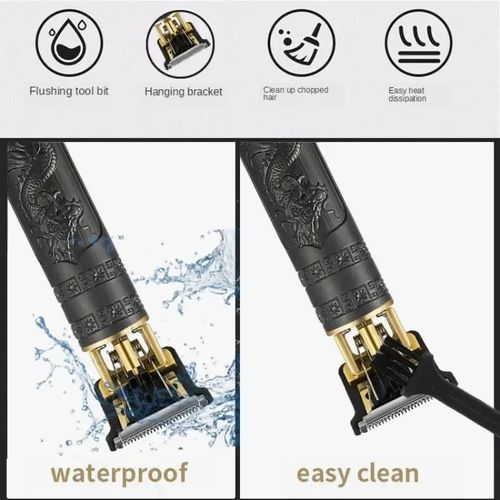Rechargeable Metal Simple Style Hair Clipper Black