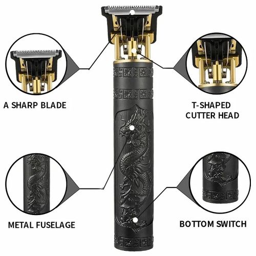 Rechargeable Metal Simple Style Hair Clipper Black
