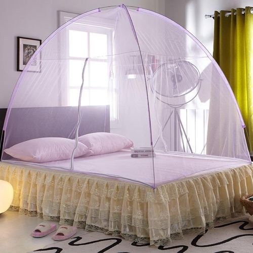 David Foldable Tent-Style Mosquito Net  With Zipper Bed Net  T1  PURPLE