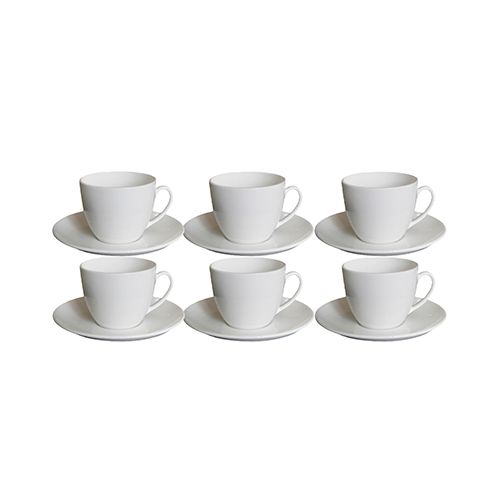 Sundabest 12 Pieces, Cup and Saucer - Coffee Cup Set - 6 Cups & 6 Saucers