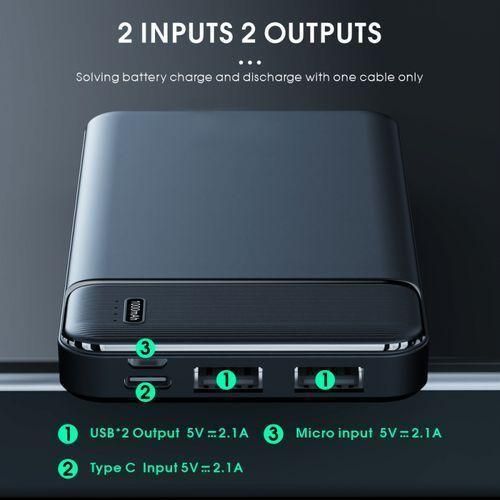 Power Bank 10000mAh LCD Compact Slim Fast Charge