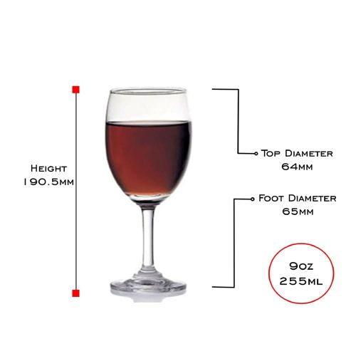 Sundabest 6 piece Wine glasses Large – Clear.