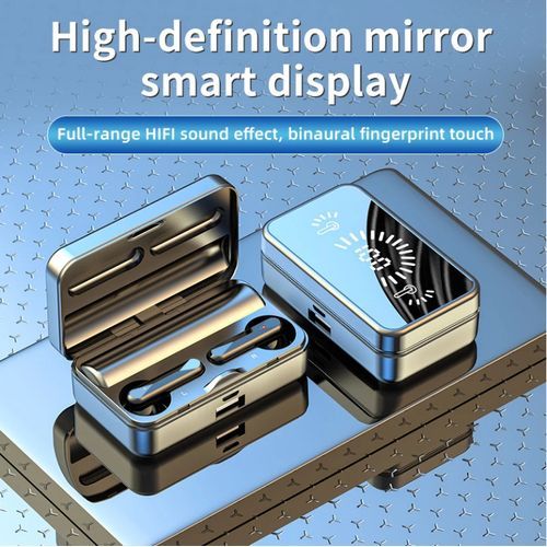 Ace Elec ACE Wireless EarBuds Headphones Mirror Digital Display 9D Stereo