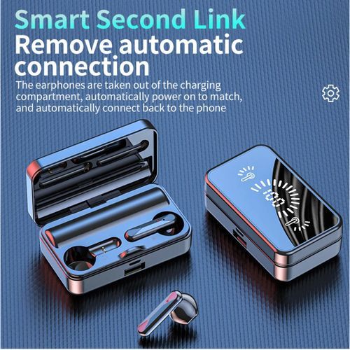 Ace Elec ACE Wireless EarBuds Headphones Mirror Digital Display 9D Stereo