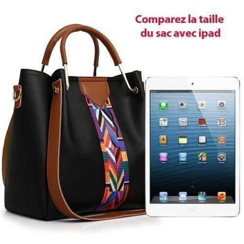 STY 4 In 1 Bag Set Ladies Handbags Women Shoulder Bags Wallet PU Leather Waterproof-Black