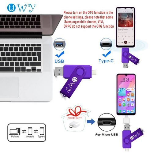 UWY Flash Disk 128G OTG Usb Flash Drive  Micro Otg & Type C