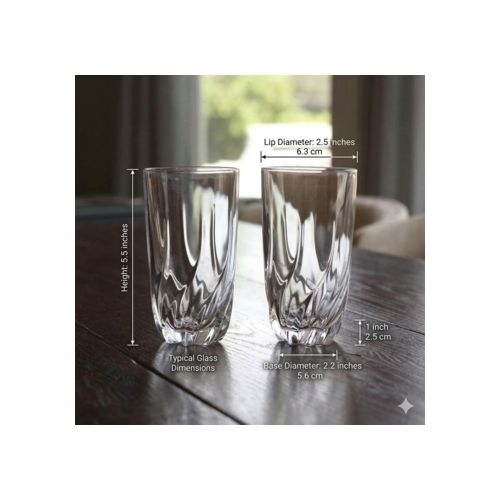Sundabest Set of 6 Clear Water/ Juice Drinking Glasses