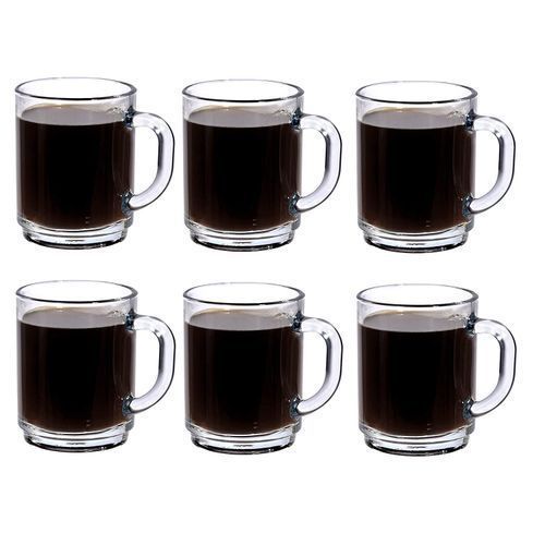 Deli Set Of 6 Glass Tea & Coffee Cups - Glass cups