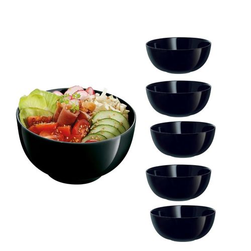 Sawa 6 Pieces - Ceramic Soup Bowls with  B001-8 - Black