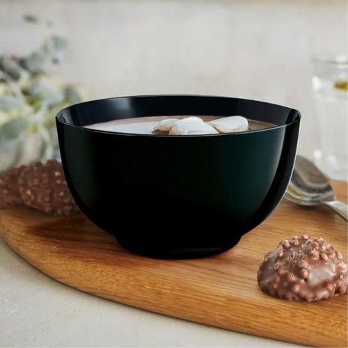 Sawa 6 Pieces - Ceramic Soup Bowls with  B001-8 - Black