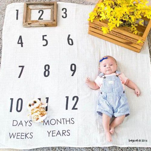 Cute Baby Blankets Swaddle Wrap Newborn Towels Numbers Printed Soft DIY Kids Photography Props New,B NO5114