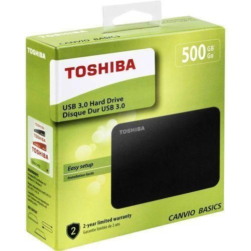Toshiba 500GB External Hard Disk Drive 3.0 - Black
