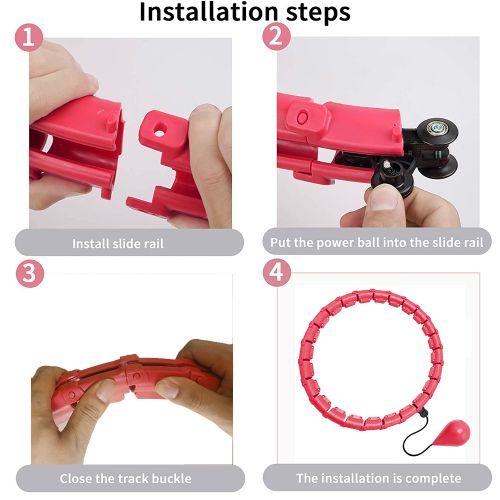Pink Waist Slimming Exercise&Fitness Hula Hoop - Adjustable