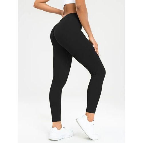 Women's High Waist Elastic Tight Yoga Pants Leggings - Black